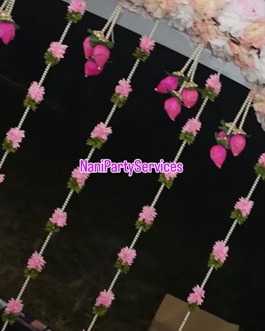 Photo booth with flowers: Ganesh Chaturthi, Maple Valley